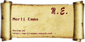 Merli Emma névjegykártya